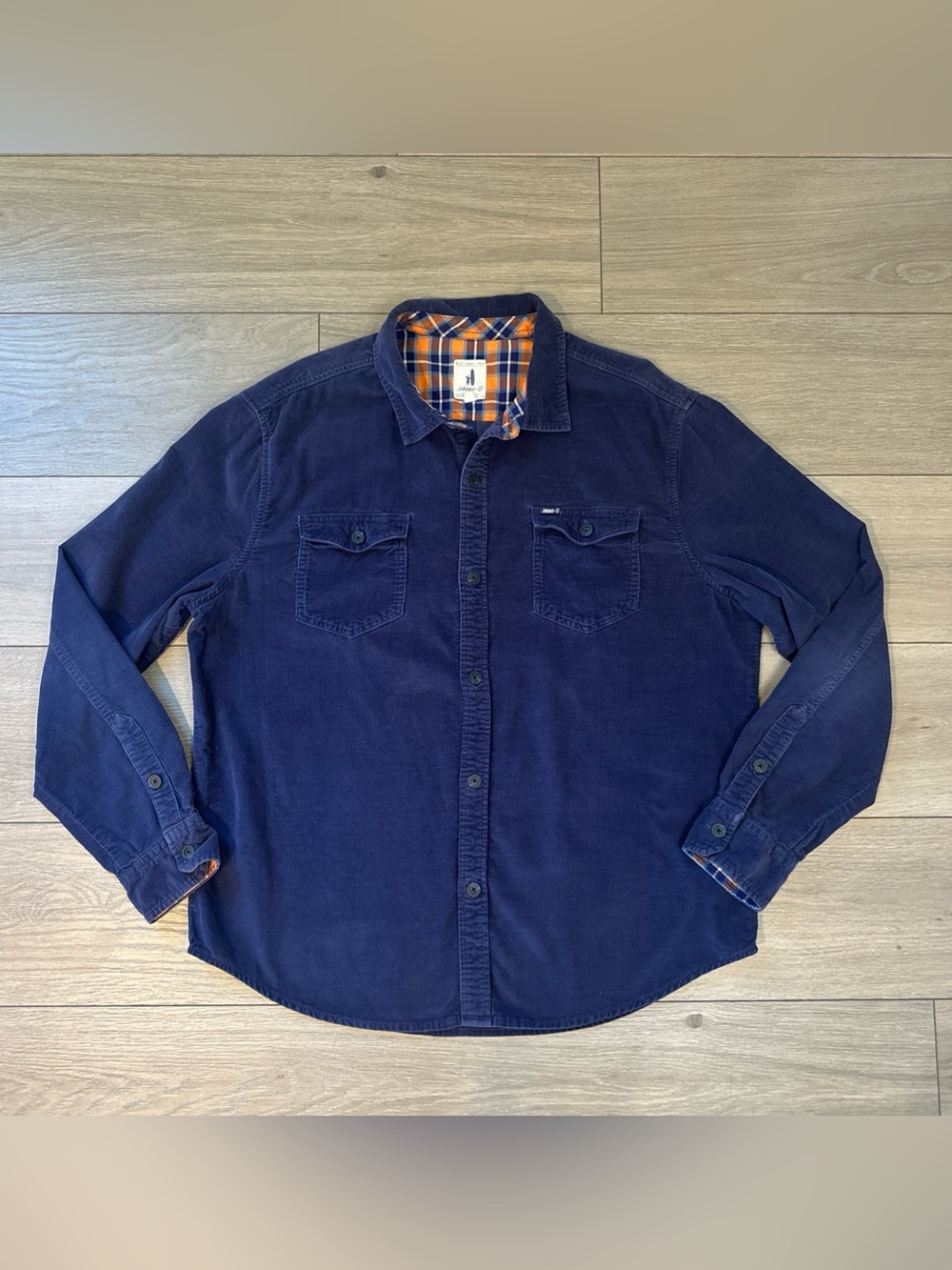 Johnnie O Hangin Out Men’s Size XL Blue Corduroy Long Sleeve Button Front Shirt